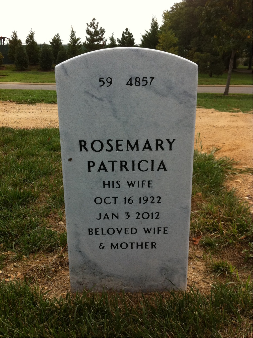 Back of headstone — John Wells