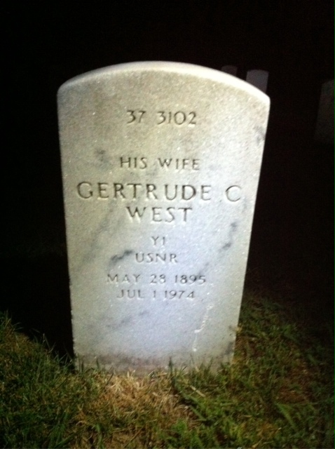Back of headstone — Schley C West