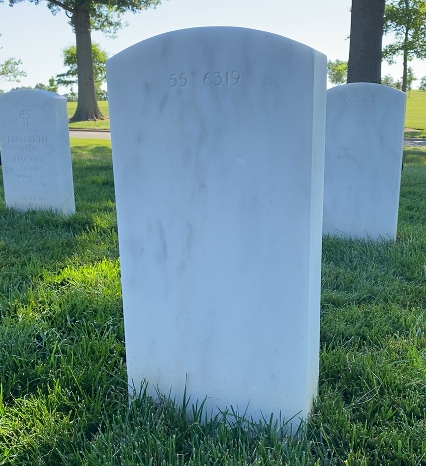 Back of headstone — David Roland Gann