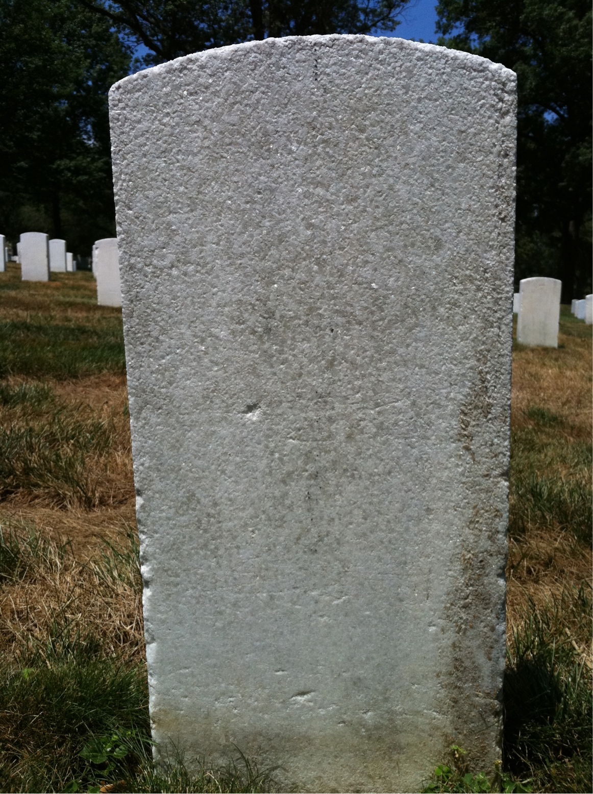 Back of headstone — Moses Adams