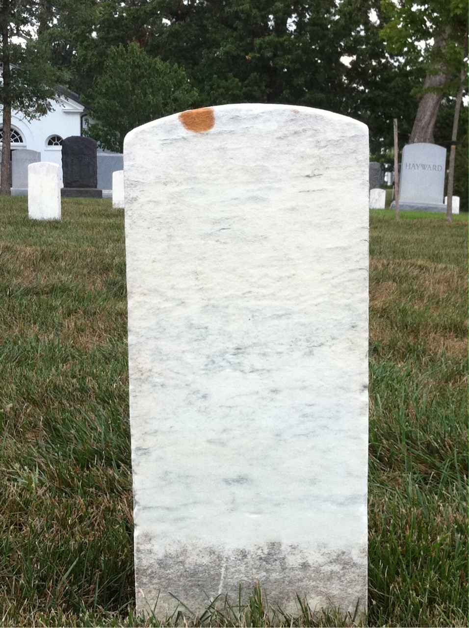 Back of headstone — Only Anderson