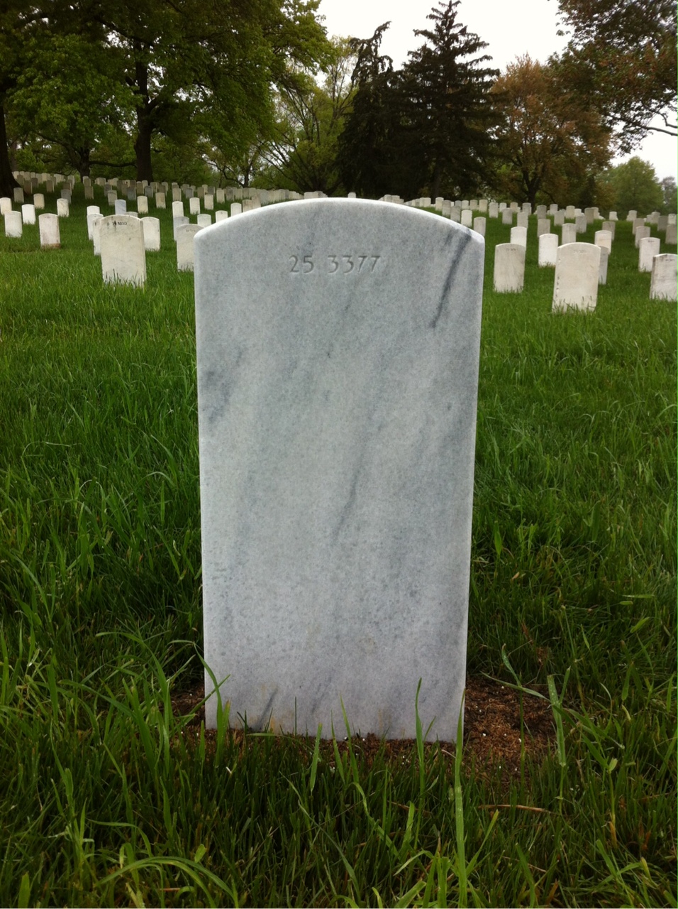 Back of headstone — Teff Adams