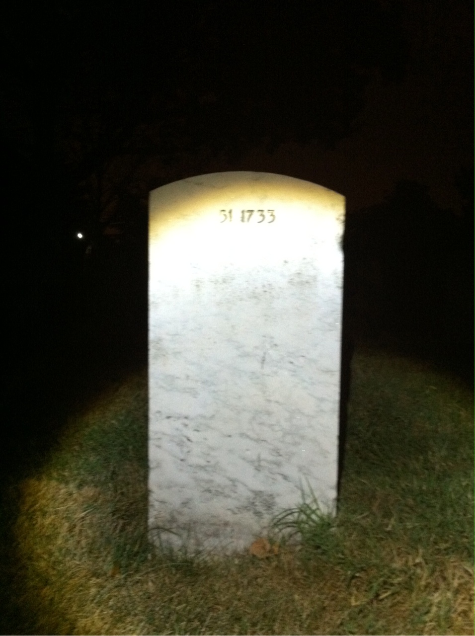 Back of headstone — Motee Ball
