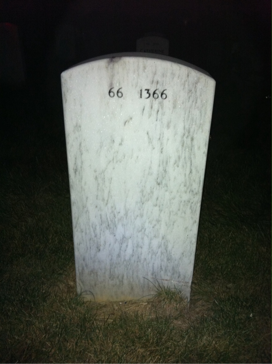 Back of headstone — John Canton