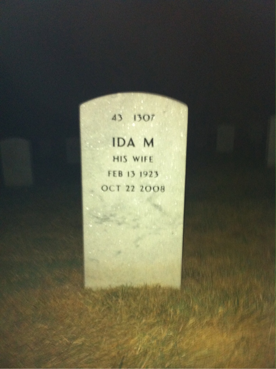 Back of headstone — Herbert Scott