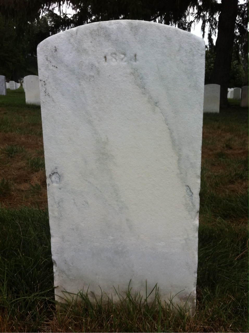 Back of headstone — Olen Mitchell