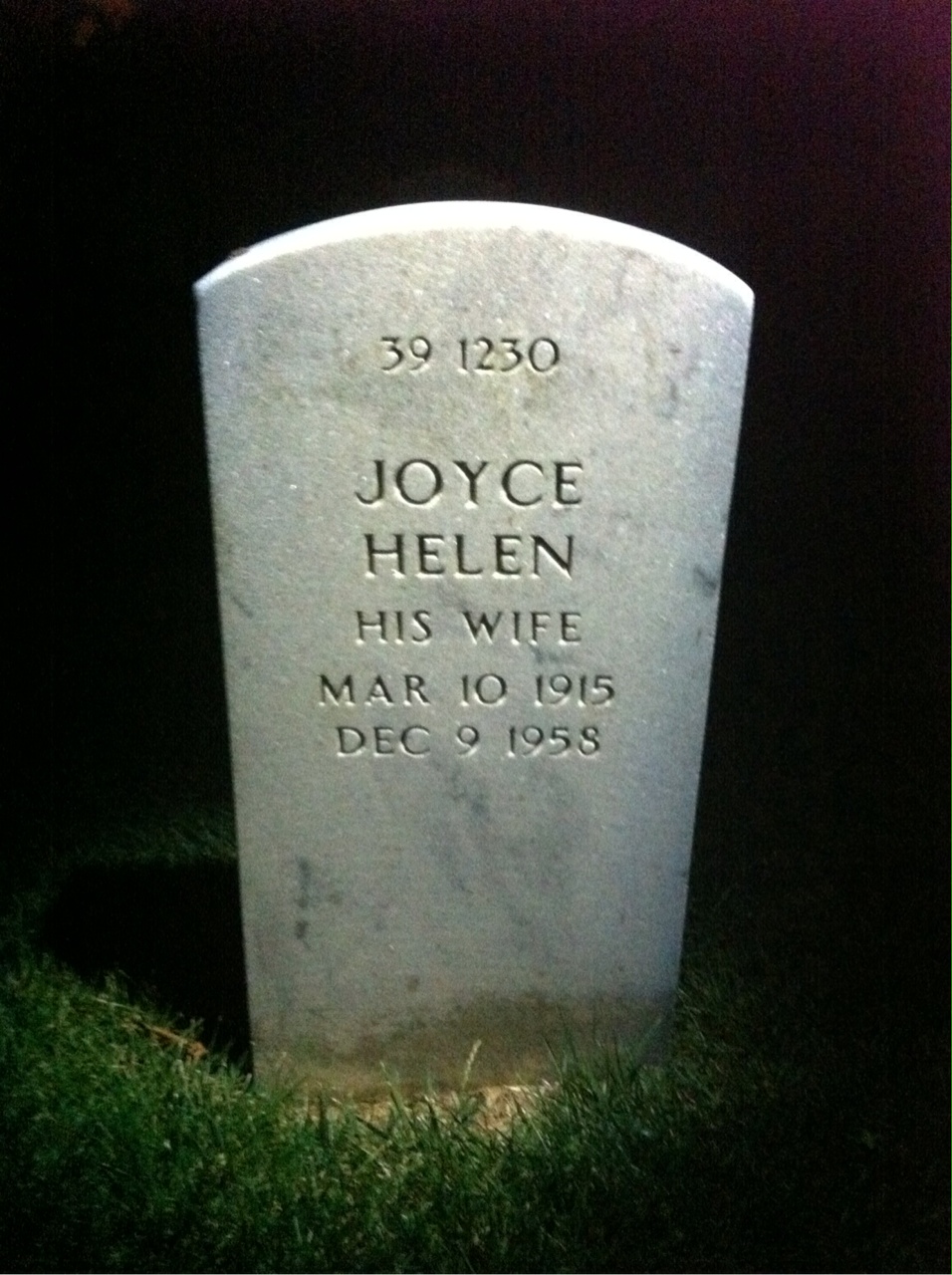 Back of headstone — Francis Mcintyre