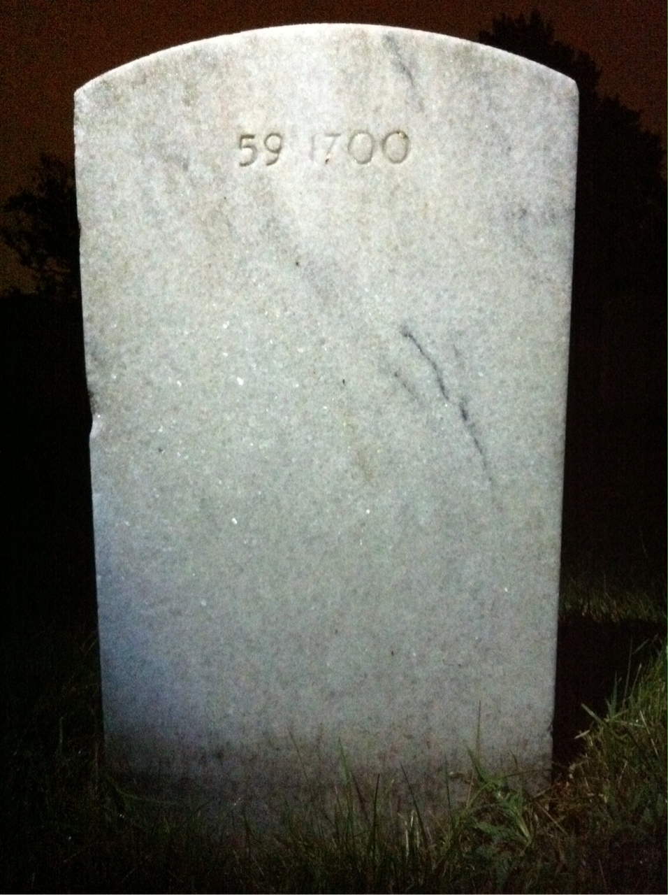 Back of headstone — Bernard Howard Ward