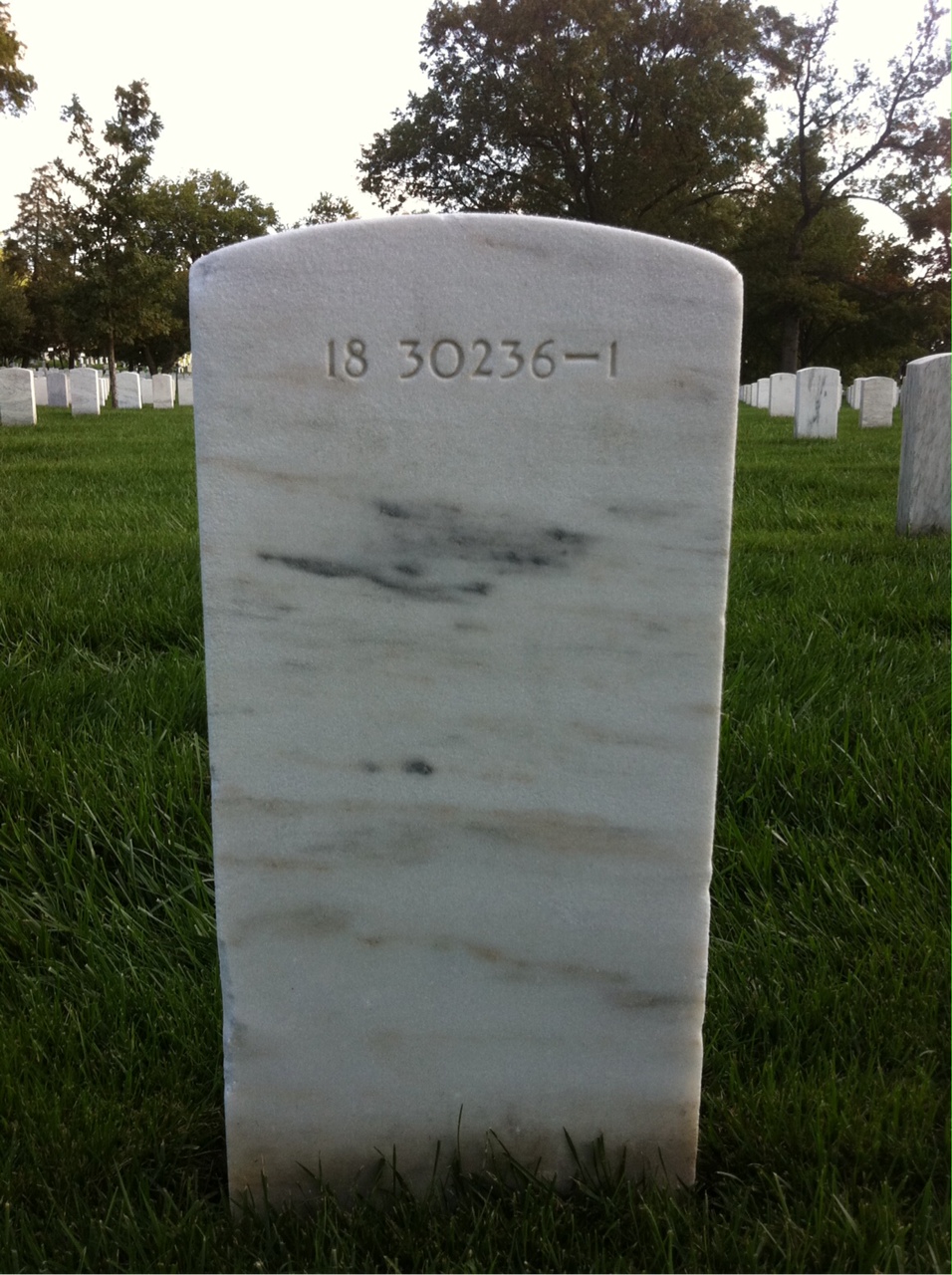 Back of headstone — Myron Myers