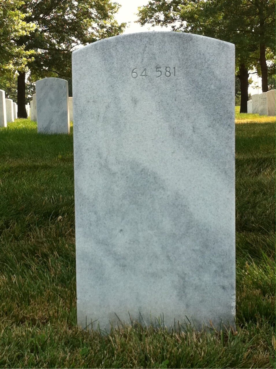 Back of headstone — Kenneth Adams