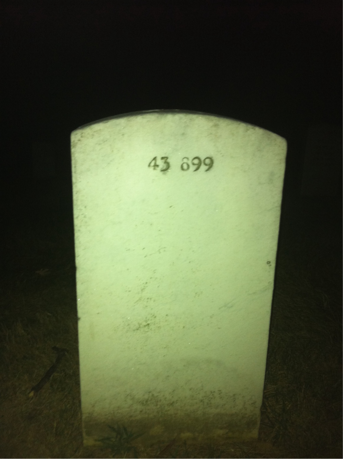 Back of headstone — William H Lucas