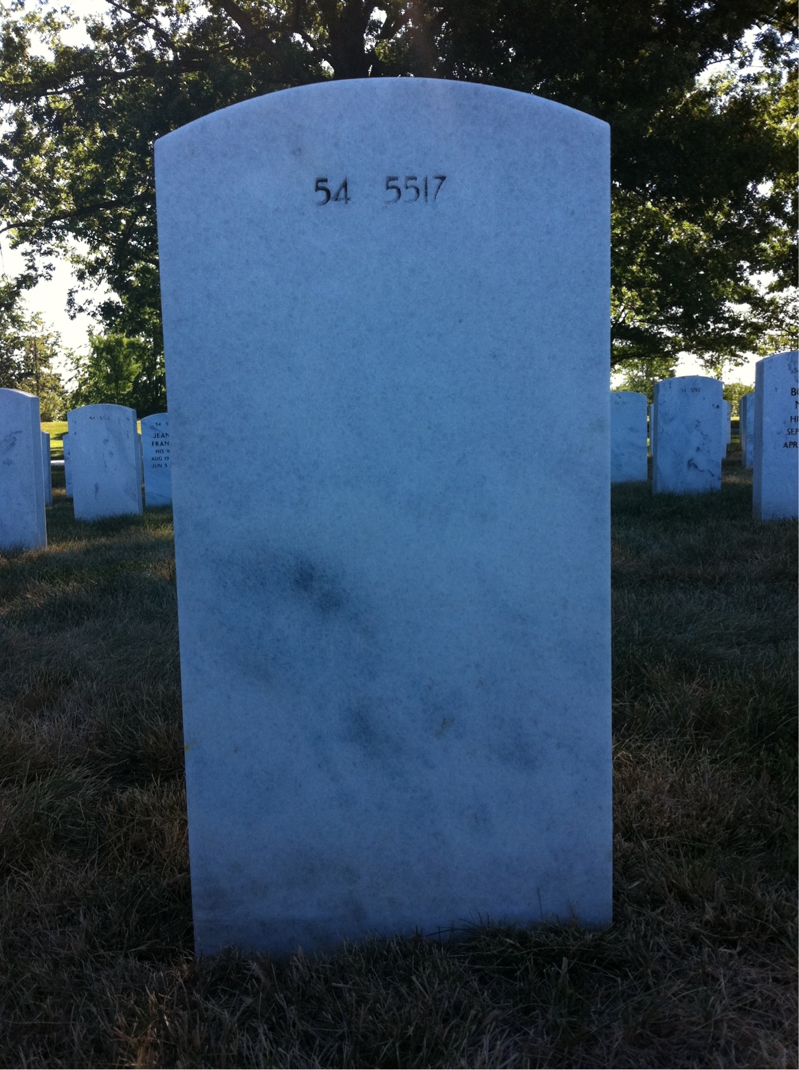 Back of headstone — William Richard Ryan
