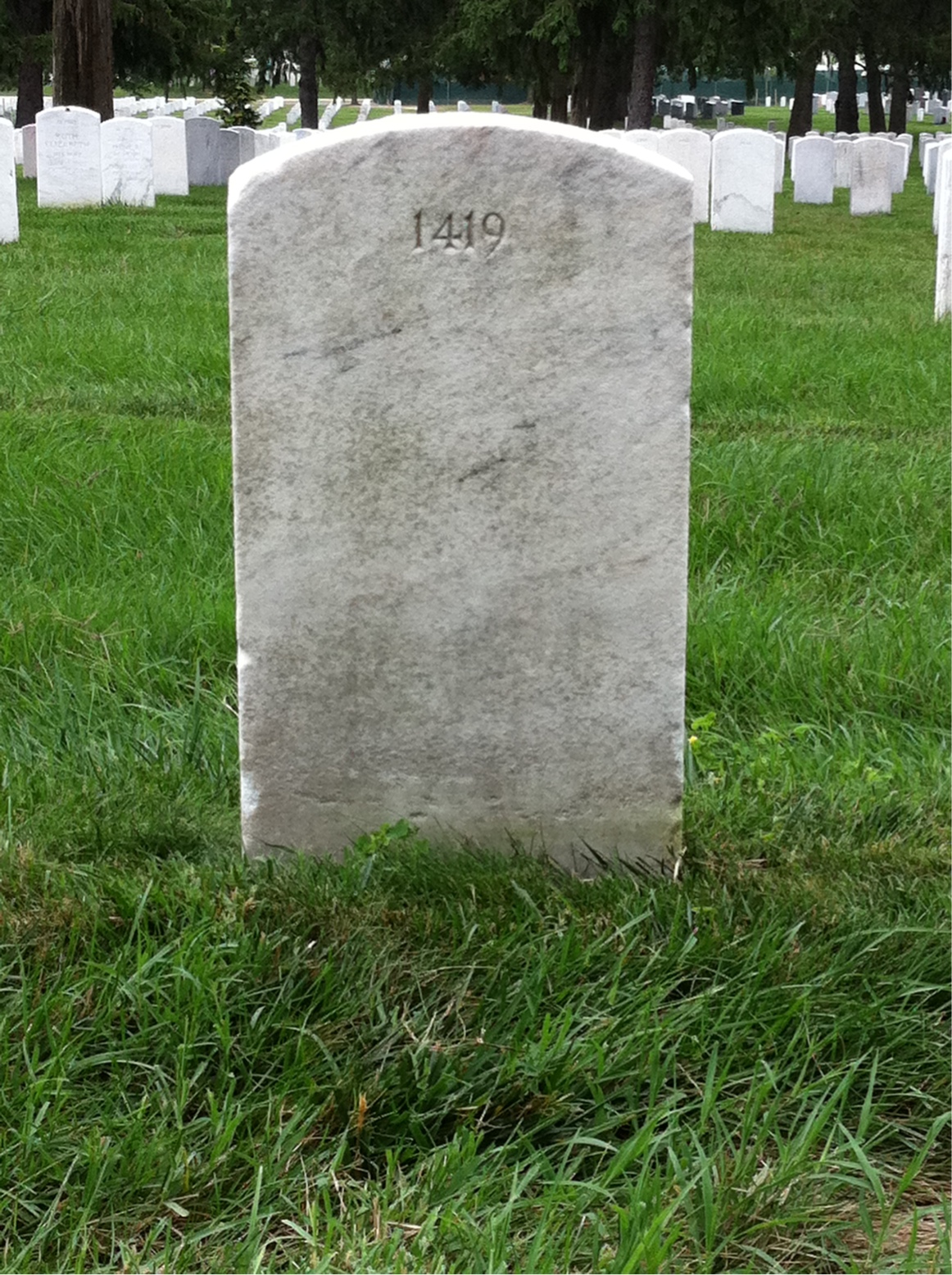 Back of headstone — Alonzo Myers