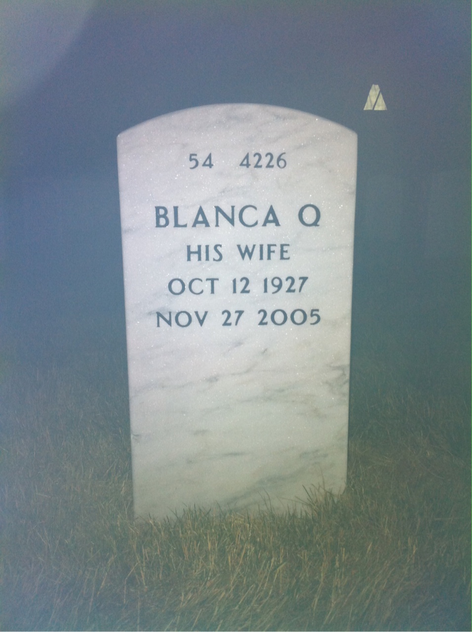 Back of headstone — Benjamin Vega