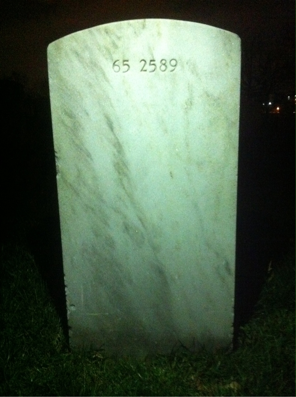 Back of headstone — Jonny Beecham