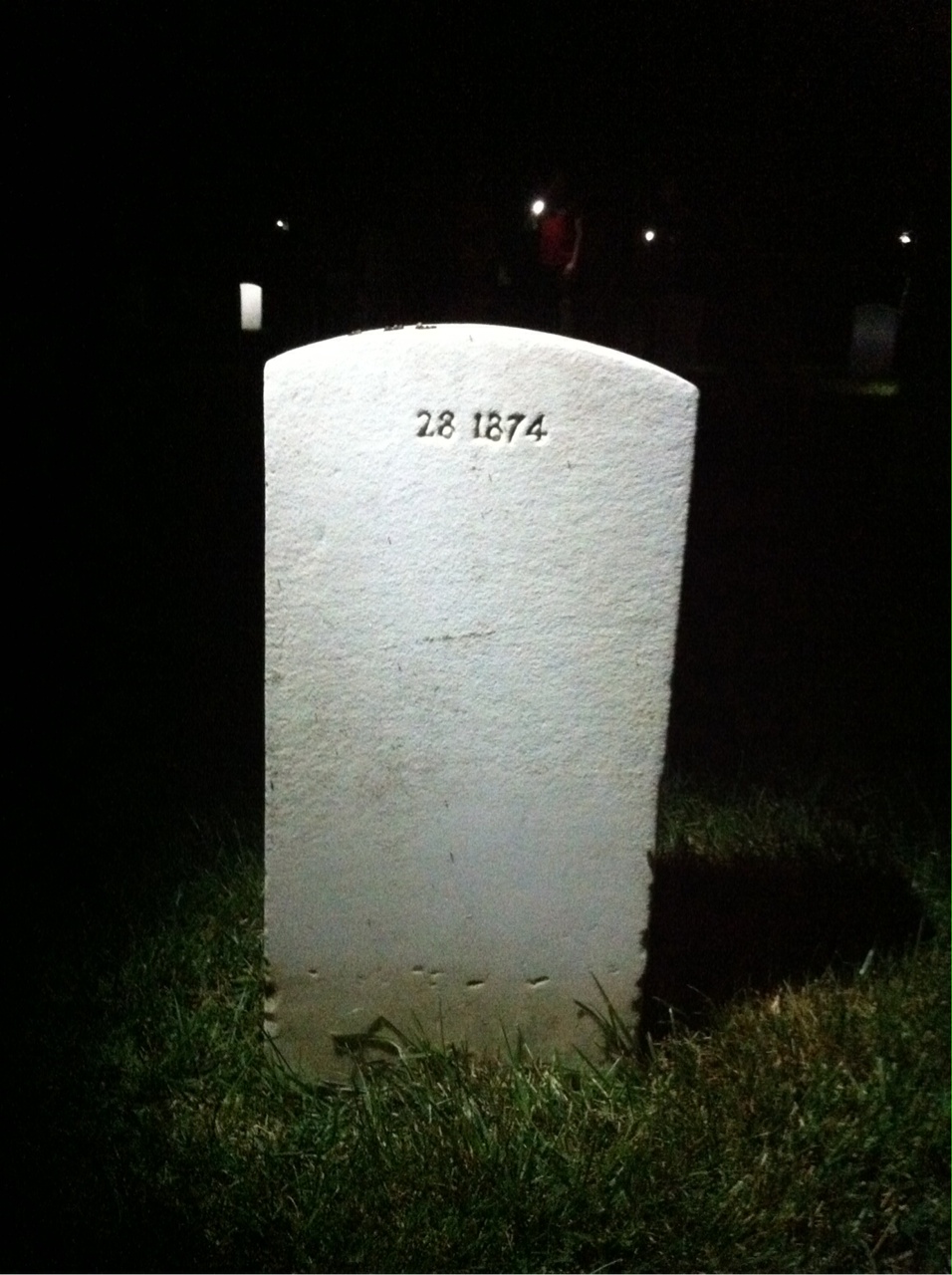 Back of headstone — George Arrington