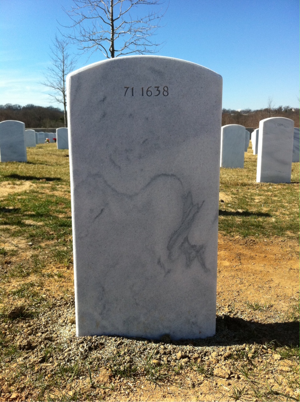 Back of headstone — Frank Bradbury