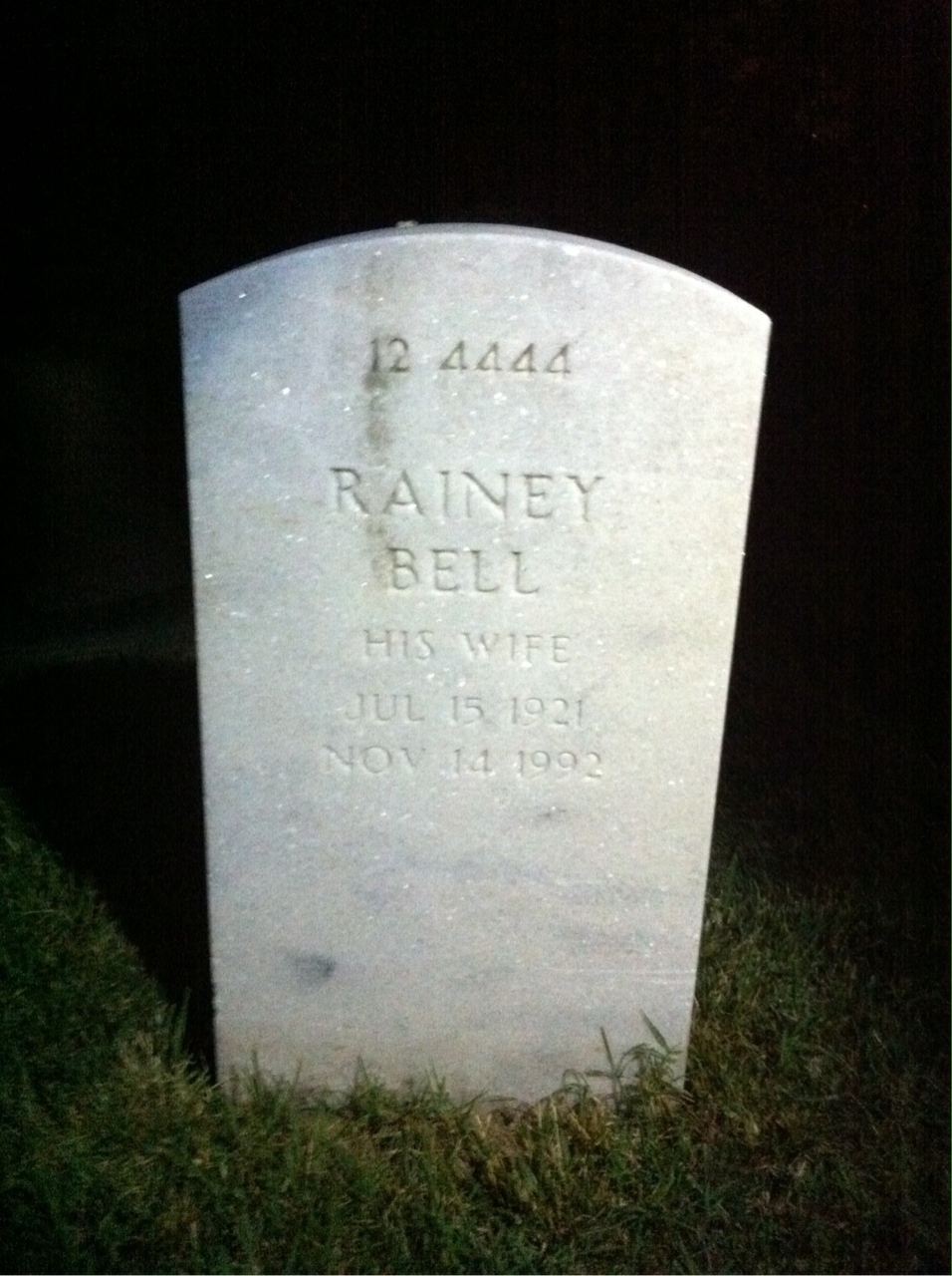 Back of headstone — James Baker