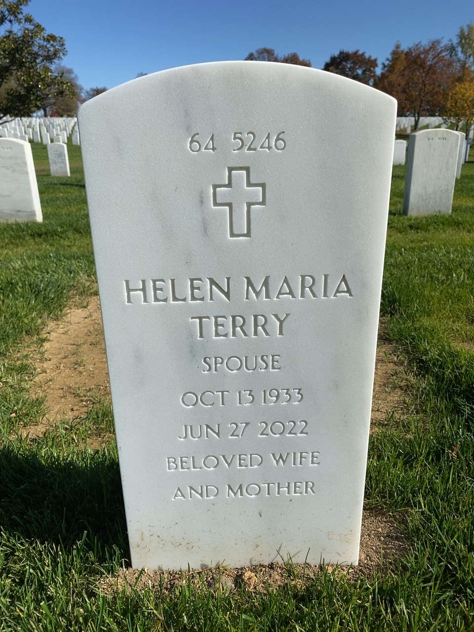 Back of headstone — Amos Terry
