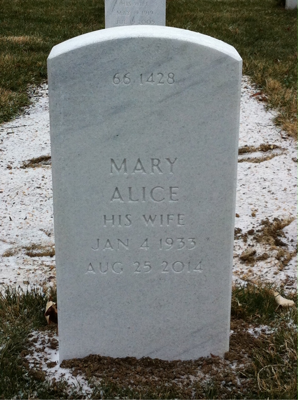 Back of headstone — Donald Wakefield