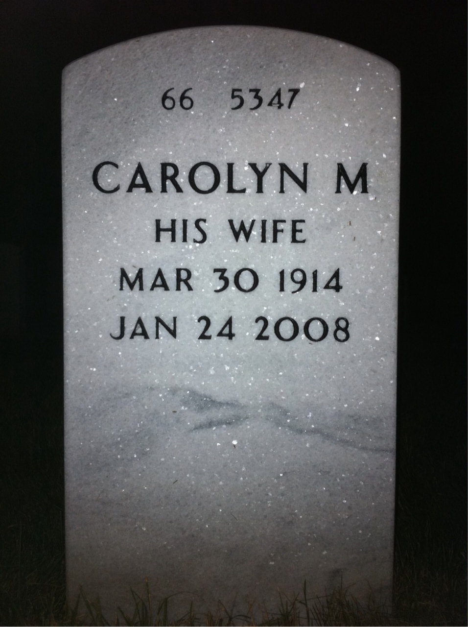 Back of headstone — J Nants