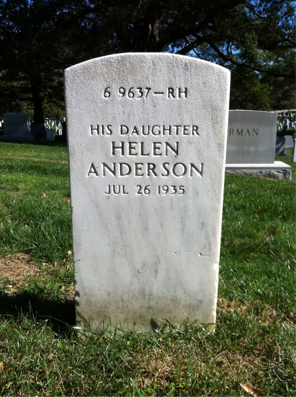Back of headstone — William Martin Radcliffe