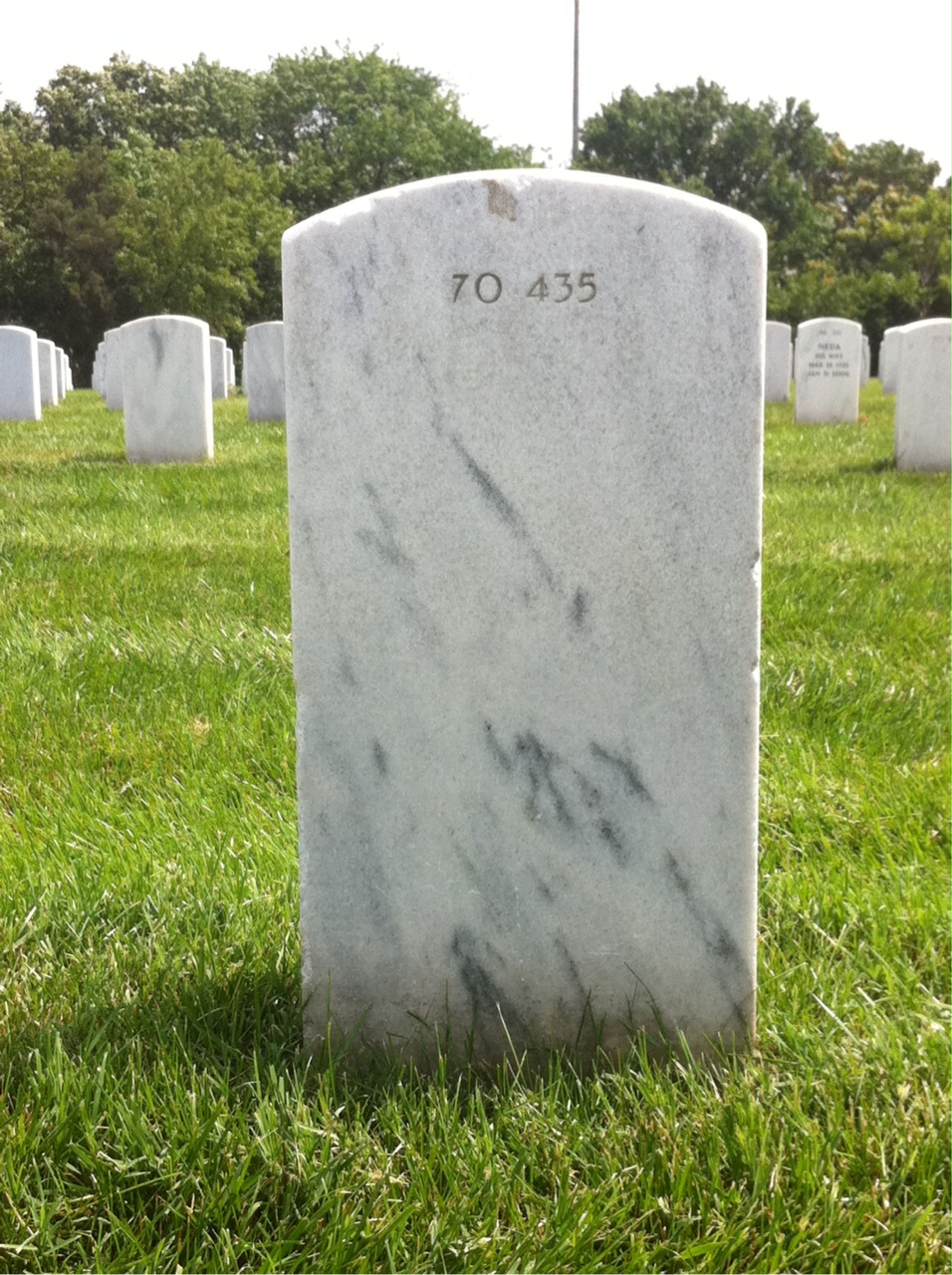 Back of headstone — William John Pfautz