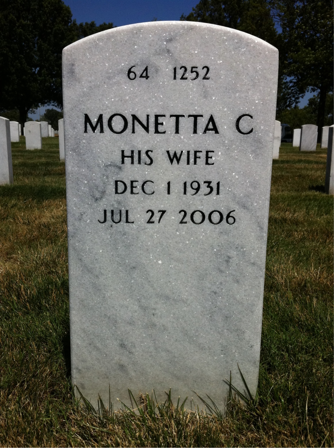 Back of headstone — David Clark