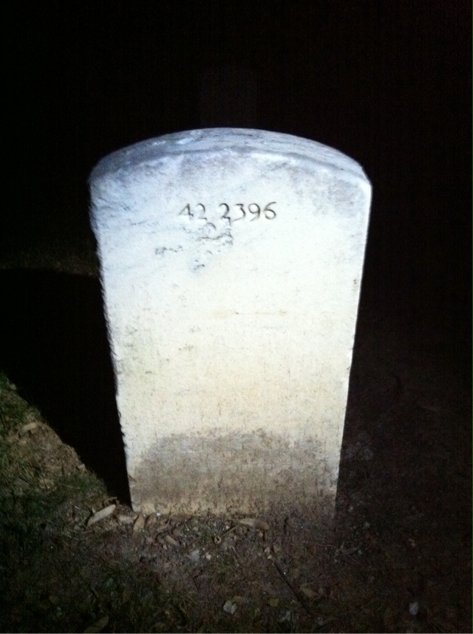 Back of headstone — Thomas H Williams