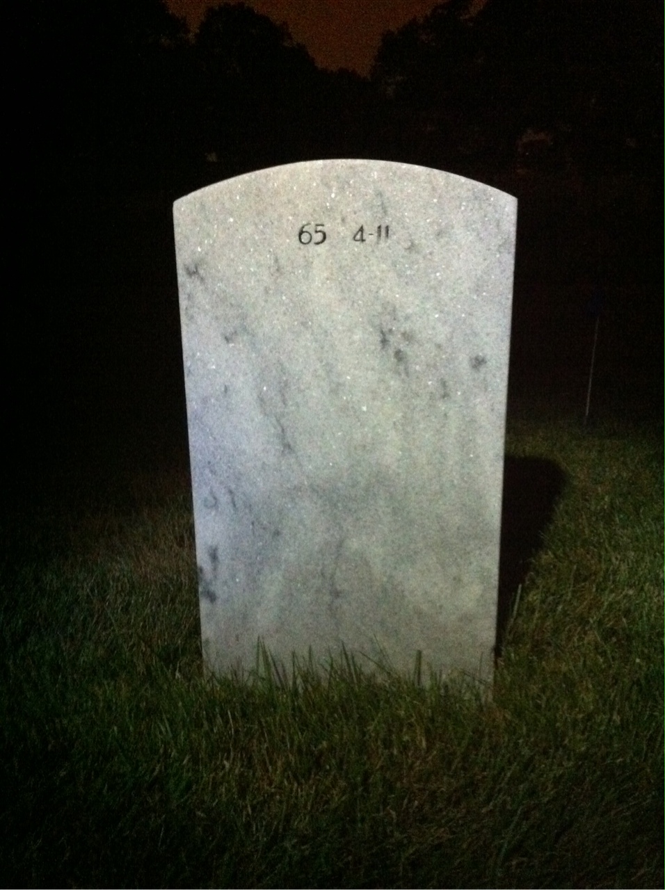 Back of headstone — Charles Mullins