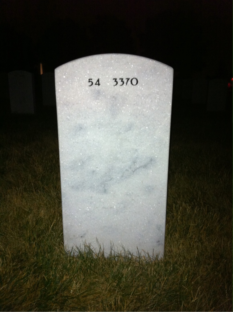 Back of headstone — Mark Black