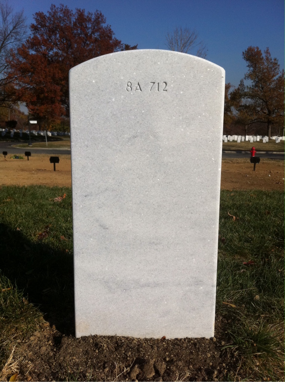 Back of headstone — Stanley Vincent Johnson