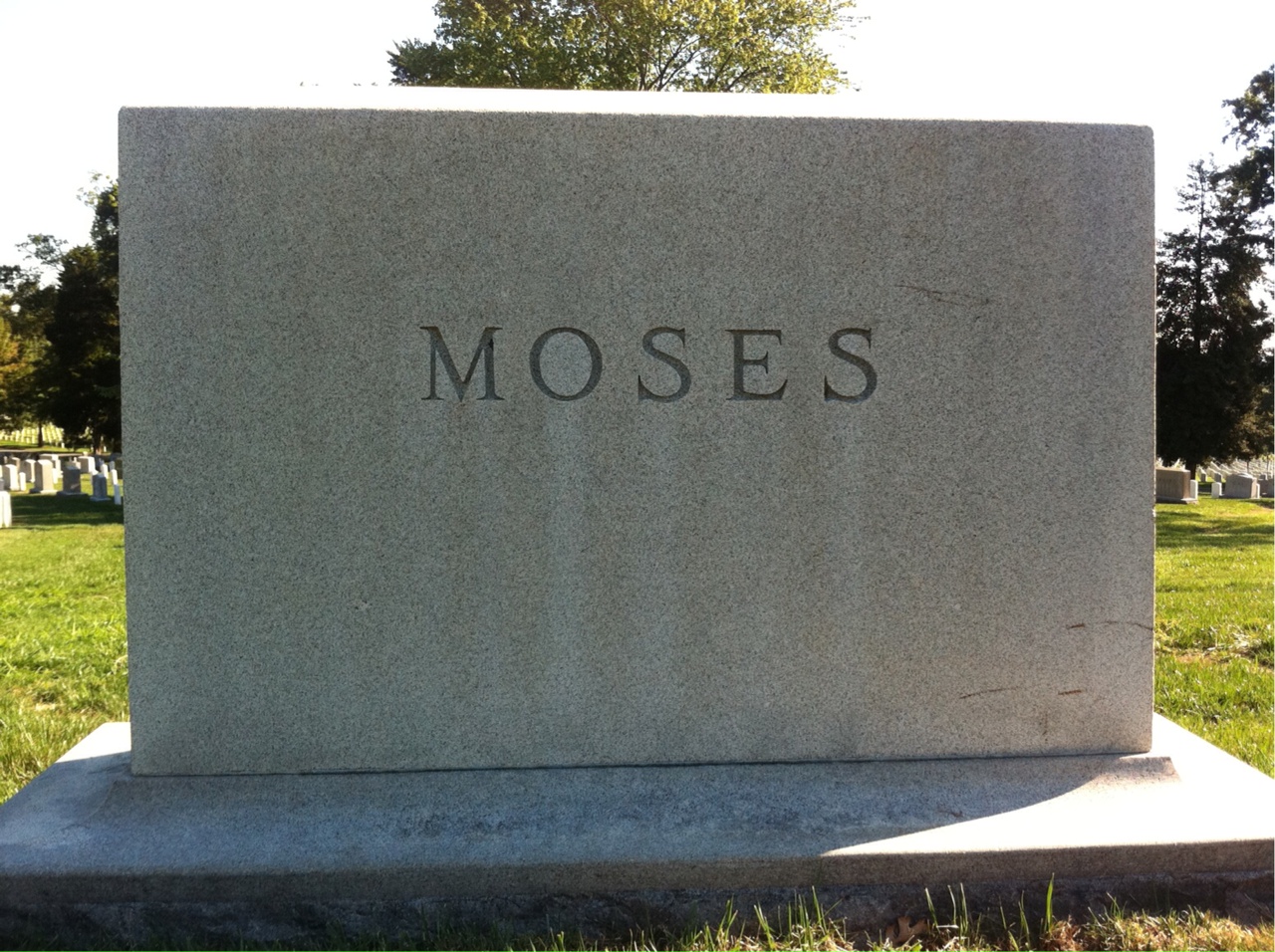 Back of headstone — Myrtle Moses