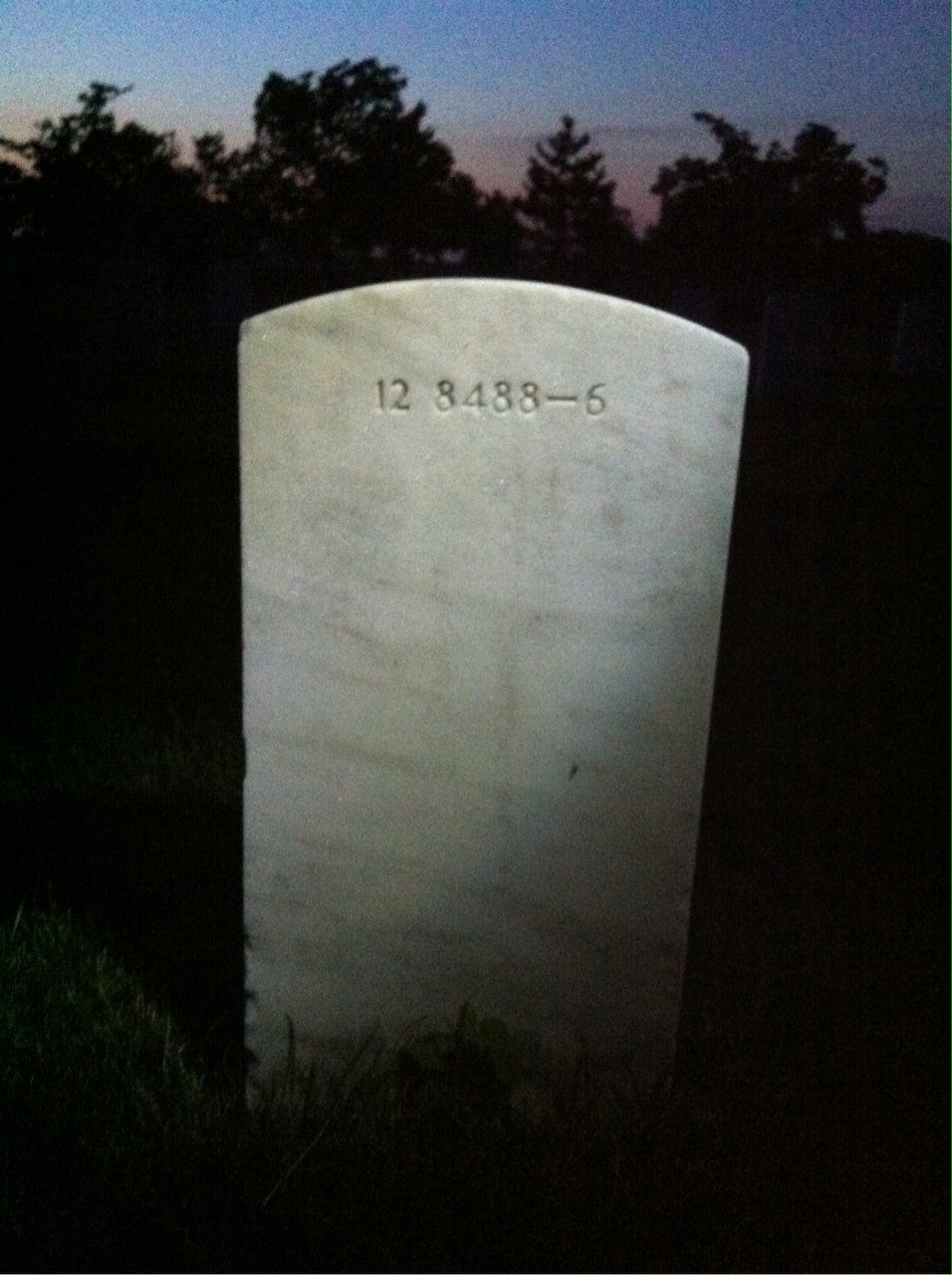 Back of headstone — Harold Barnwell