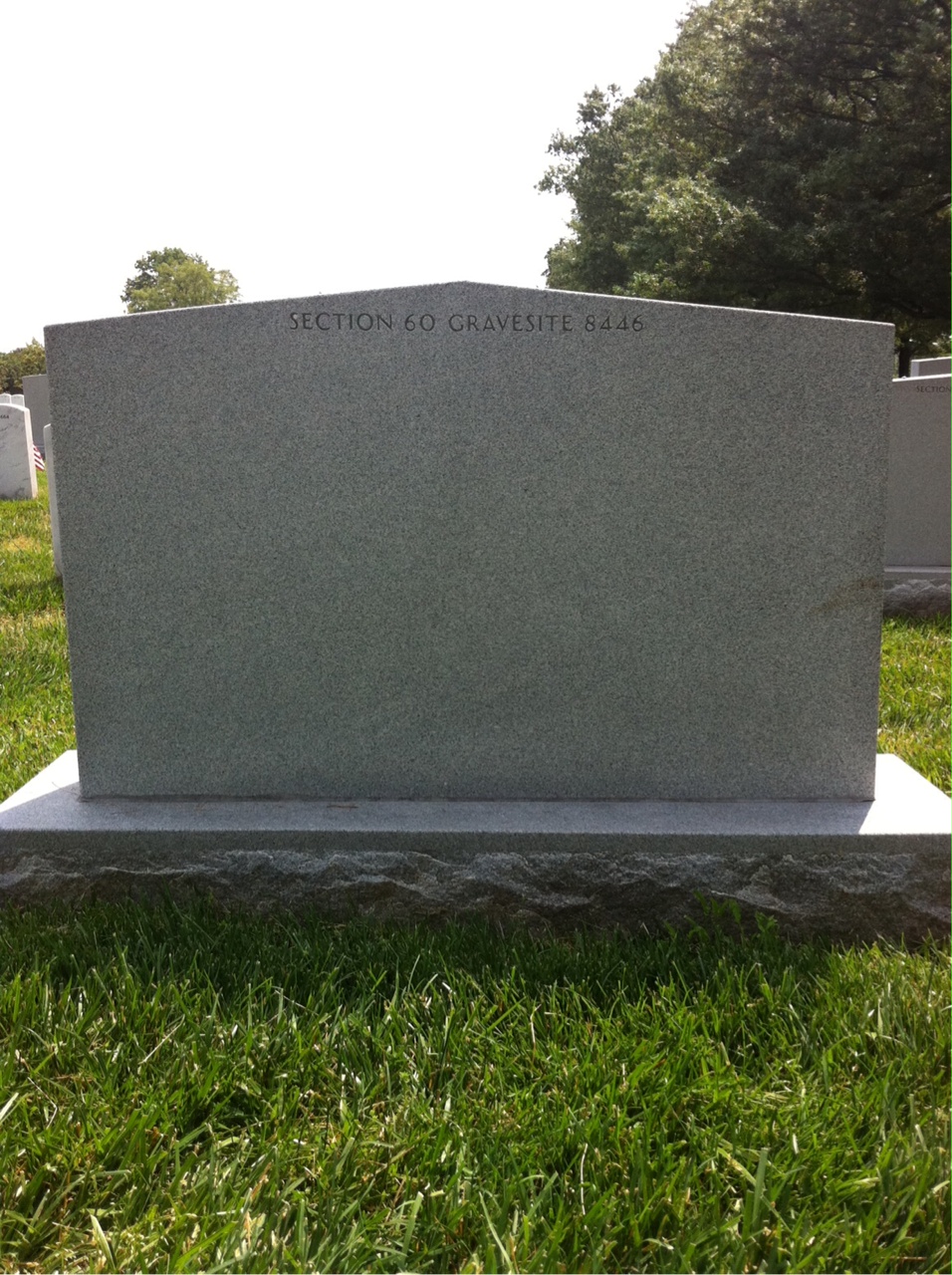 Back of headstone — Norman Eaton