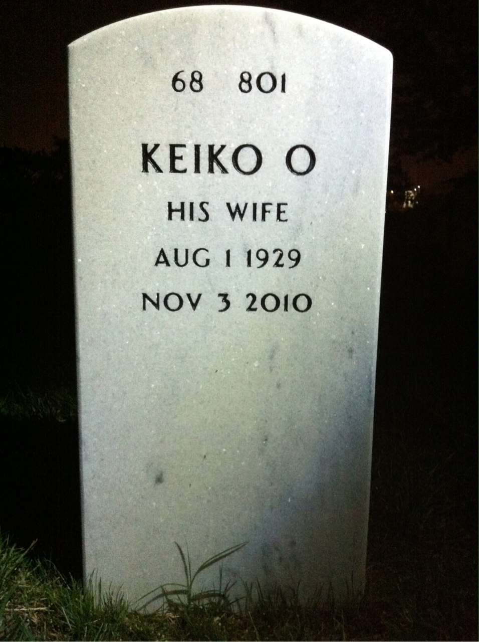 Back of headstone — John Rooney