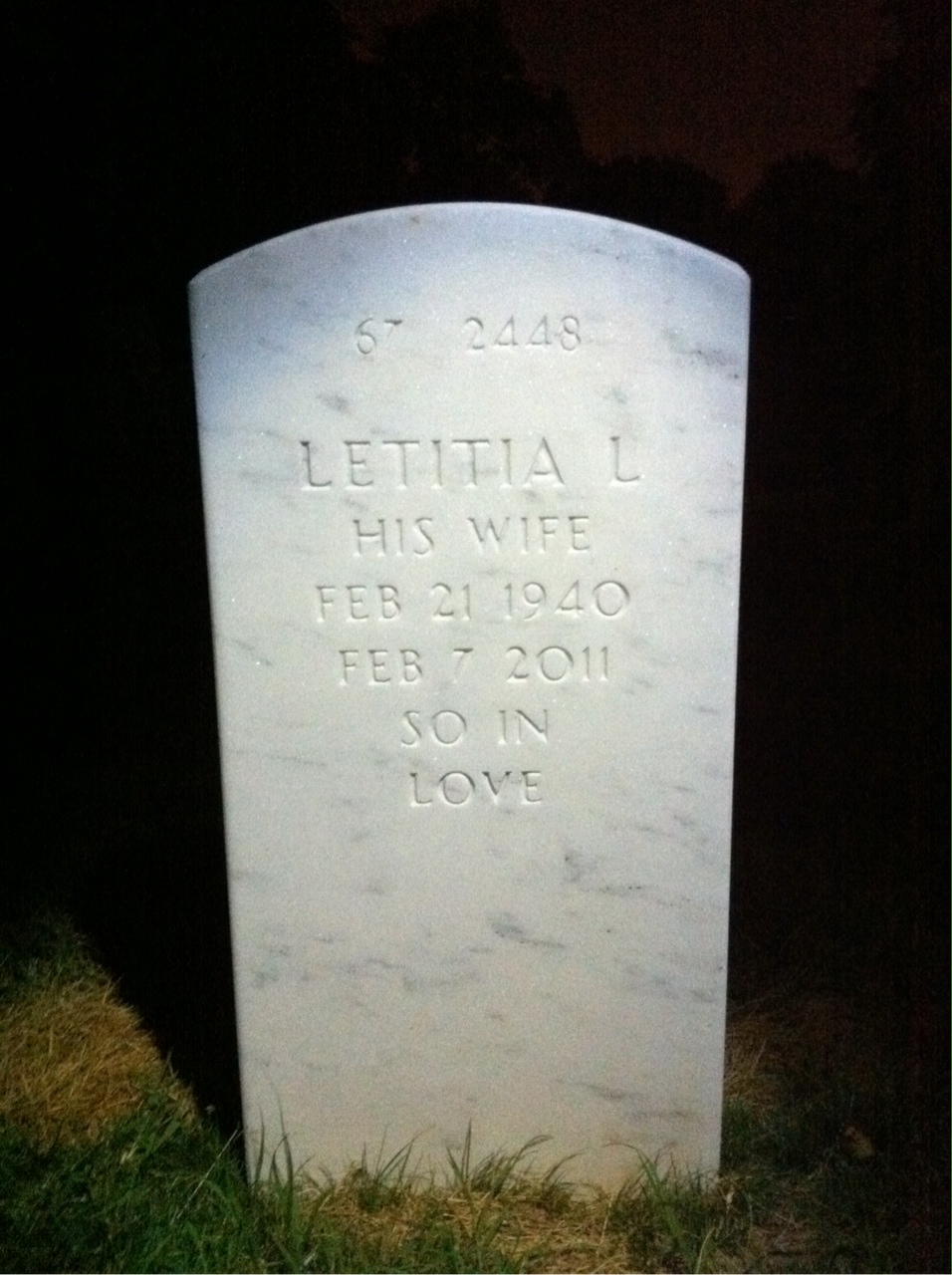 Back of headstone — John Anderson