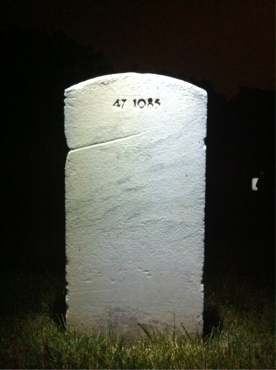 Back of headstone — Asa Abraham