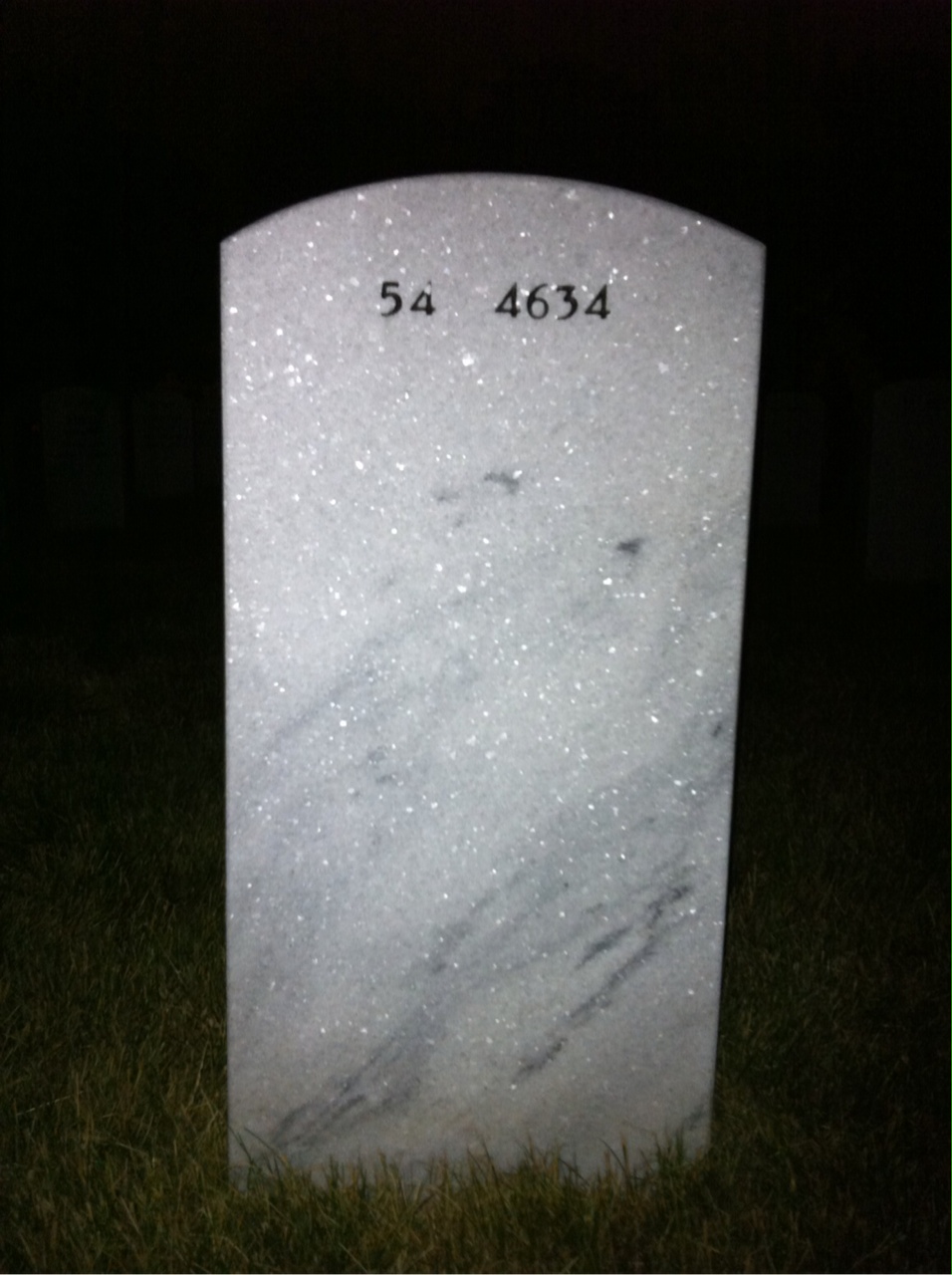 Back of headstone — Warren Ashley
