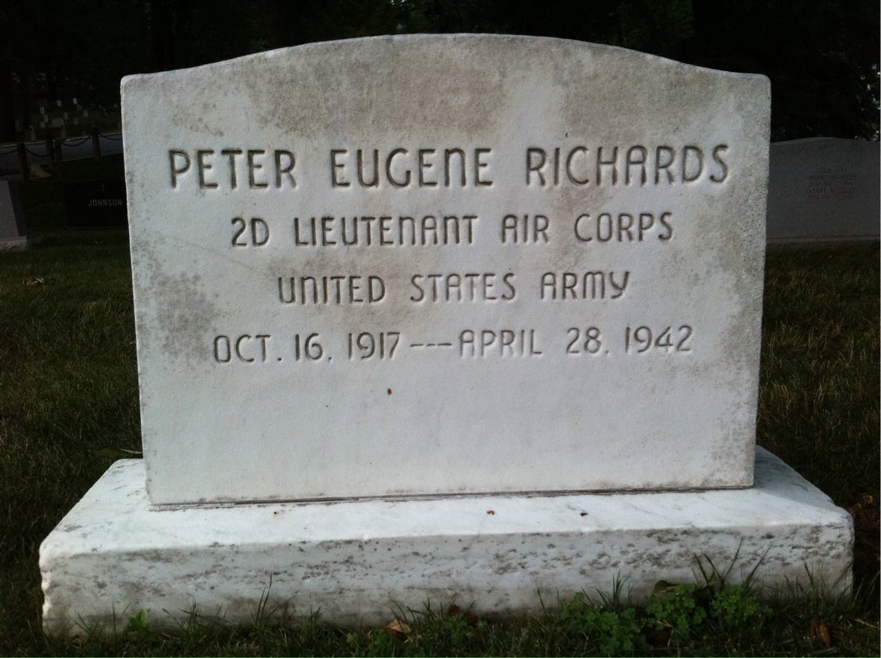 Back of headstone — William Richards