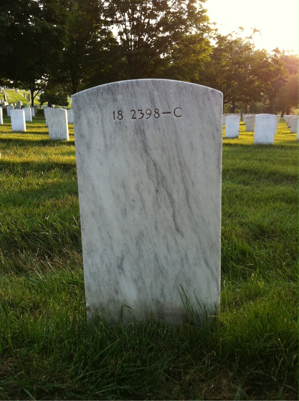 Back of headstone — John Armstrong