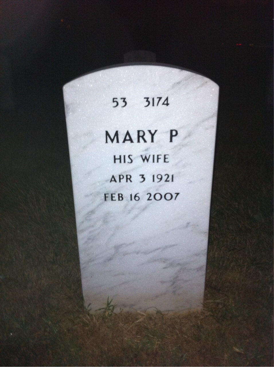 Back of headstone — Howard Hammerly