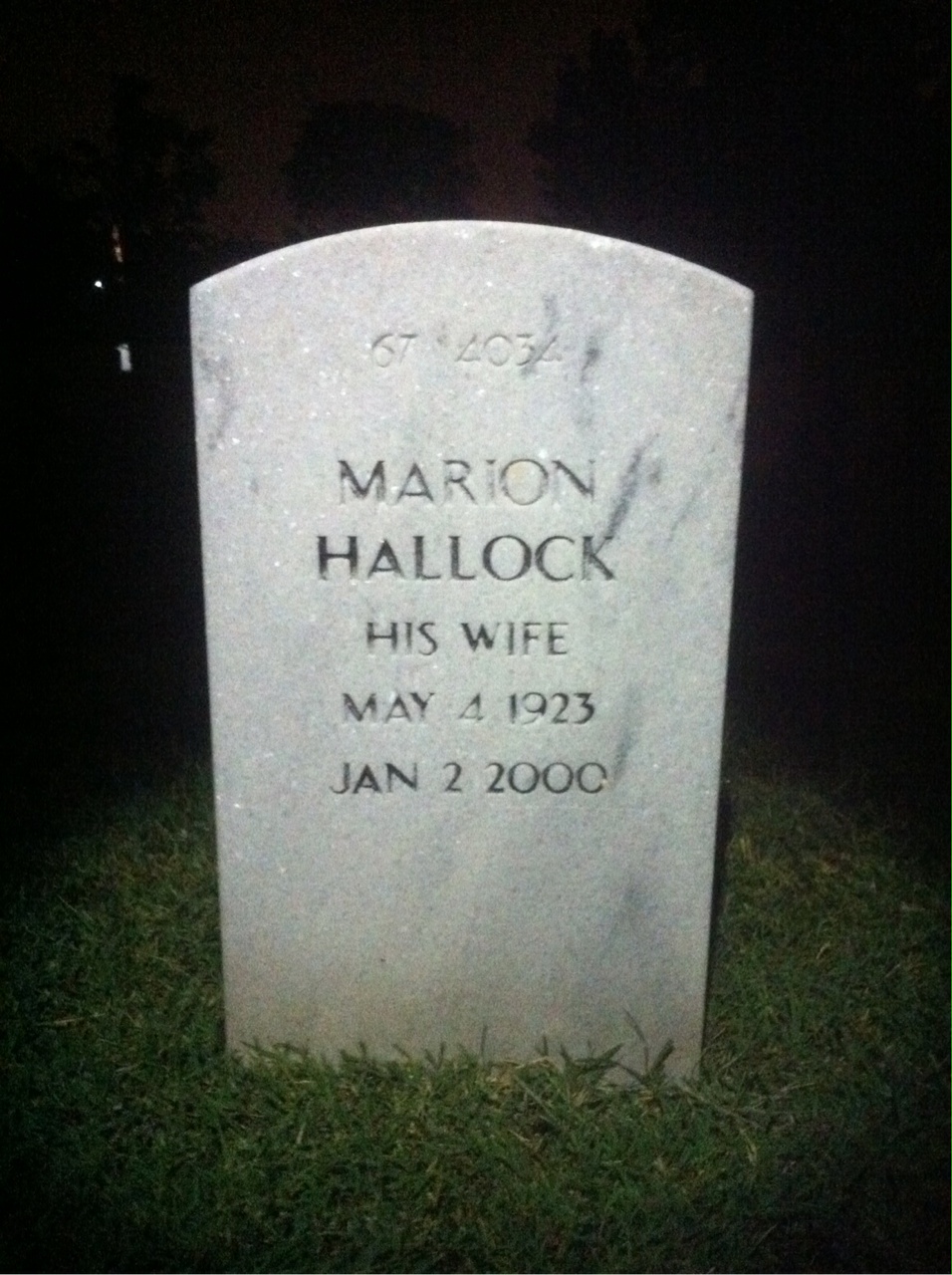 Back of headstone — William Moore