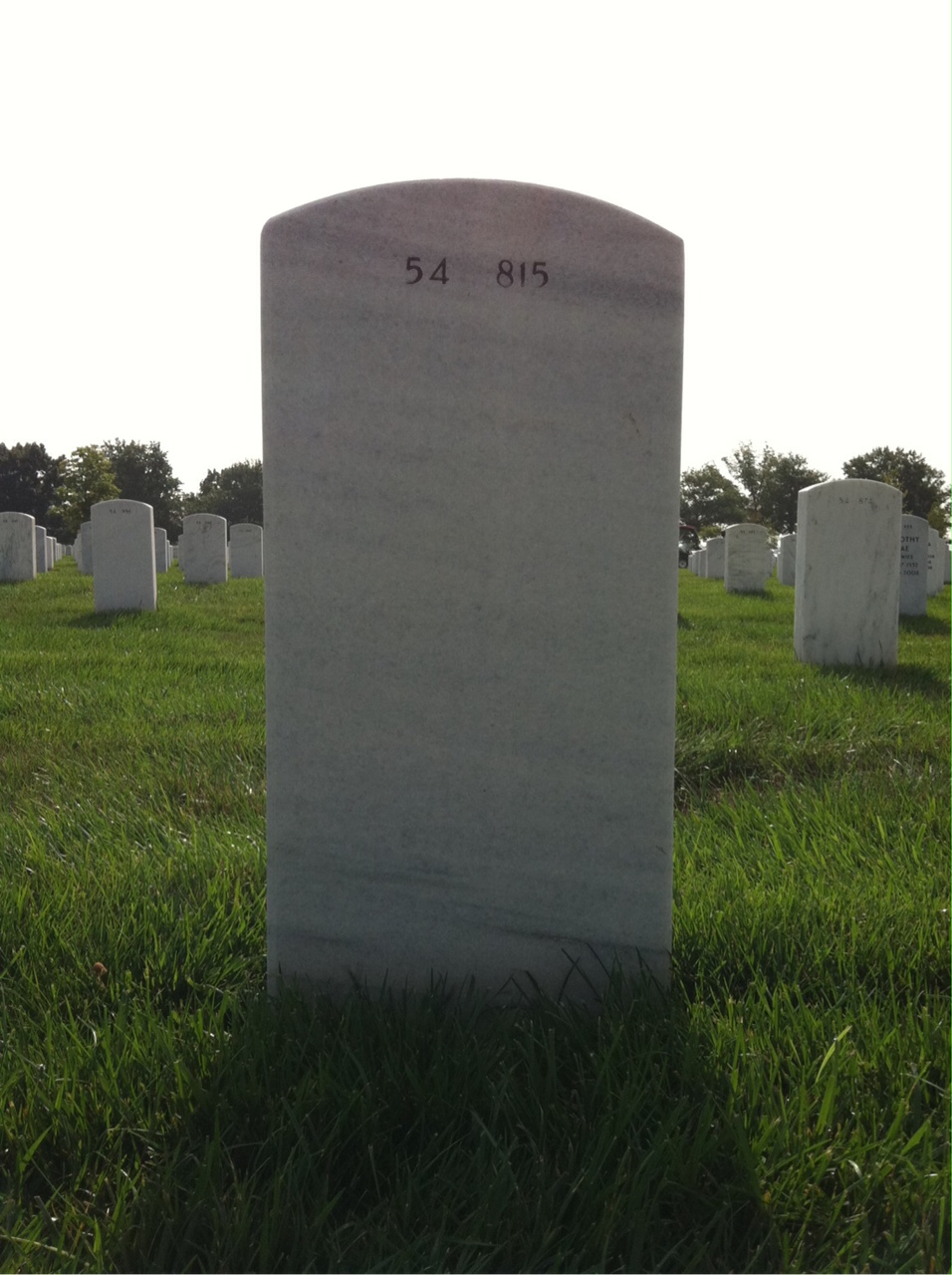 Back of headstone — Freddie Harvey