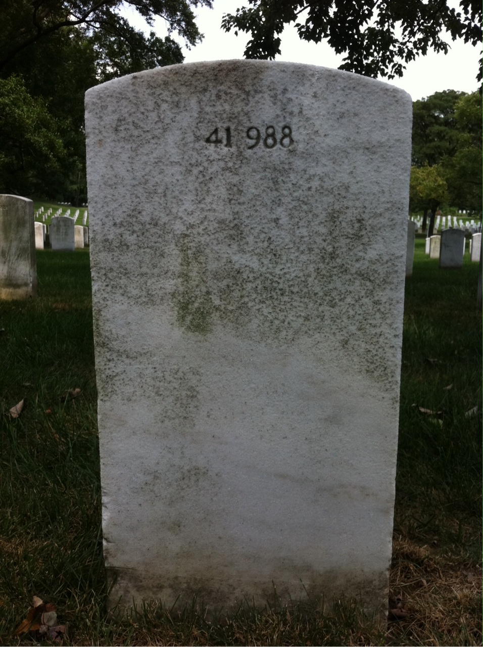 Back of headstone — Charles O Rice