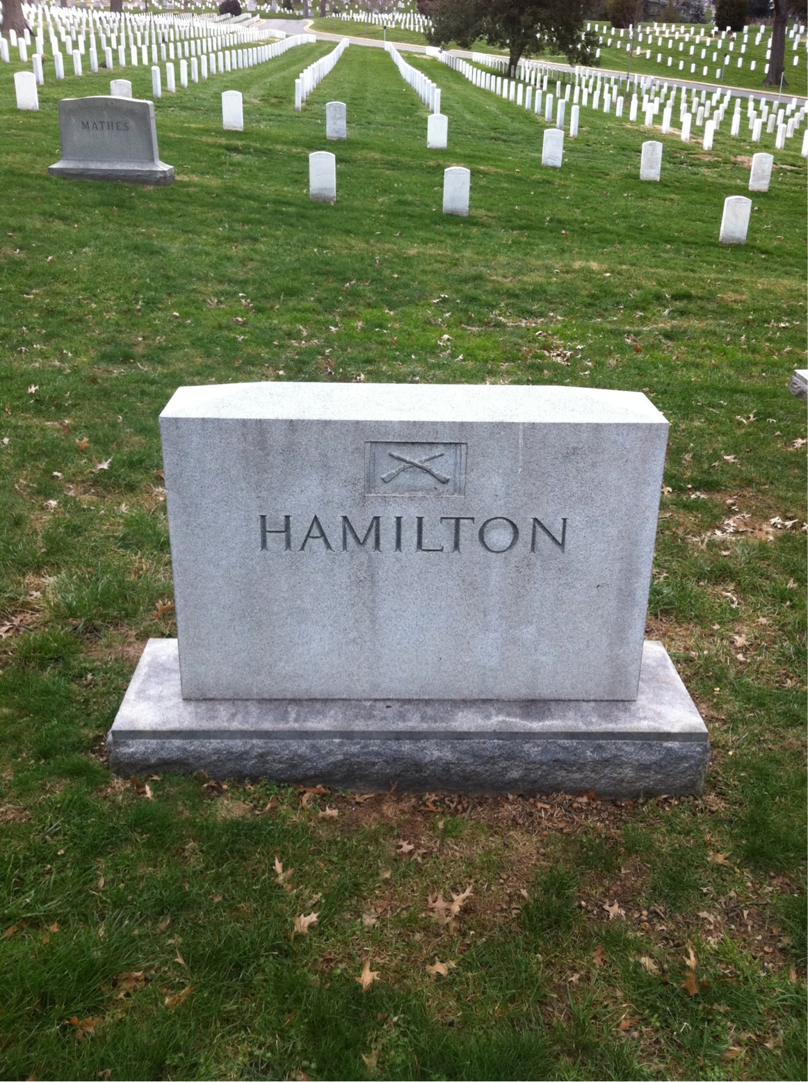 Back of headstone — West A Hamilton