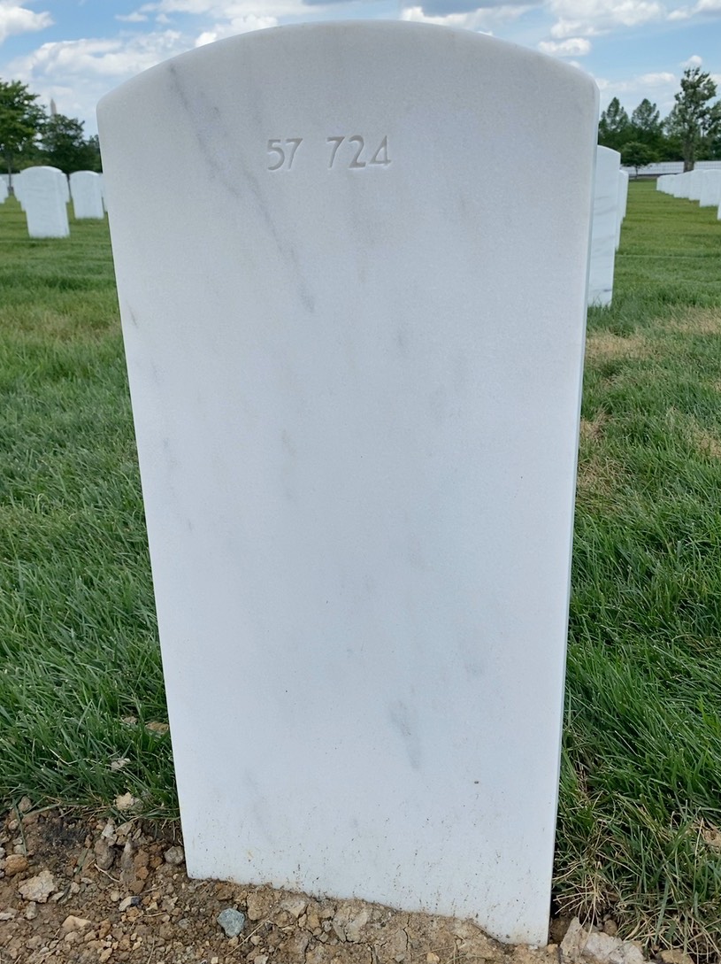 Back of headstone — Willie James Battle