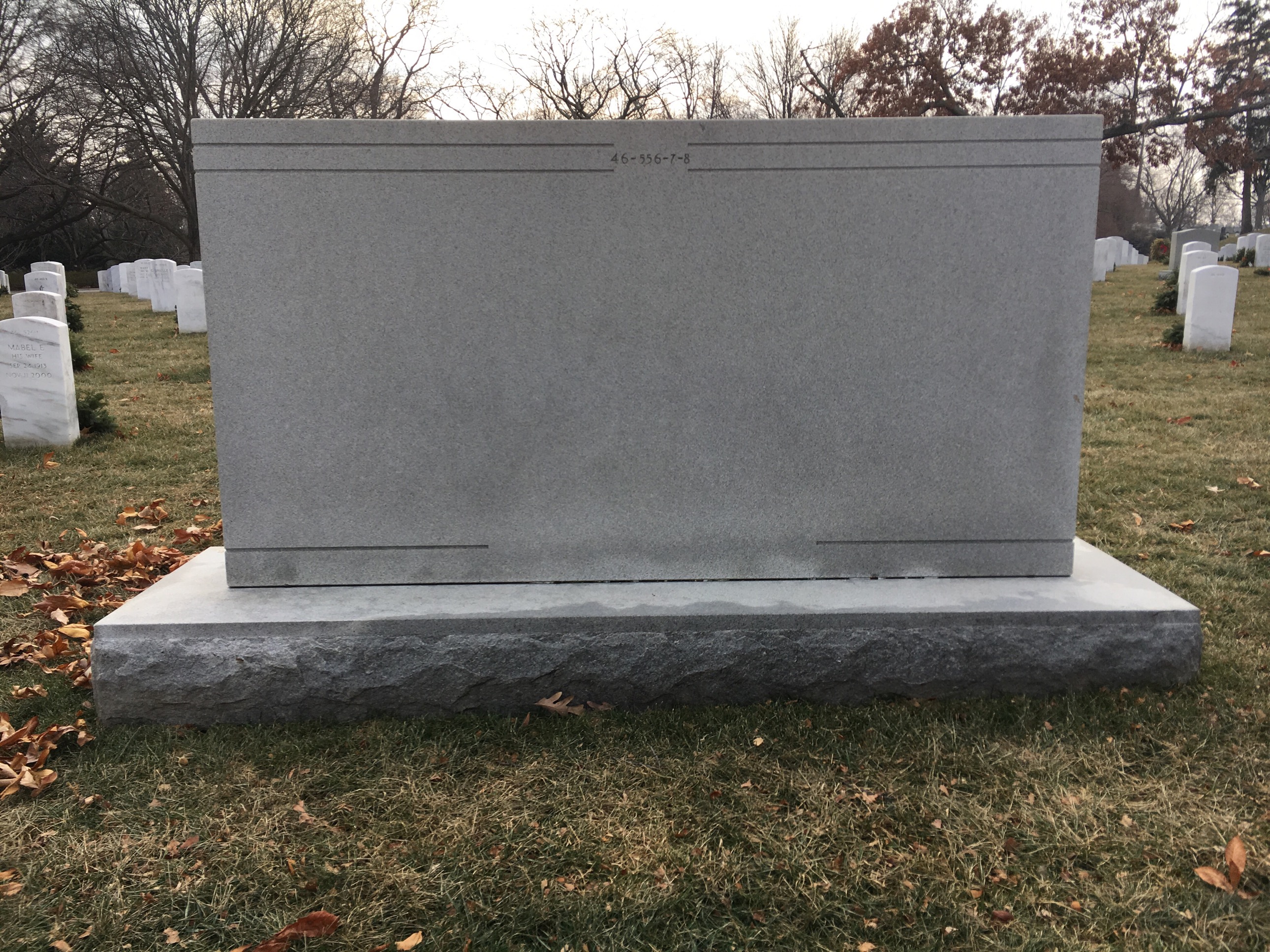 Back of headstone — Marvin Adkins