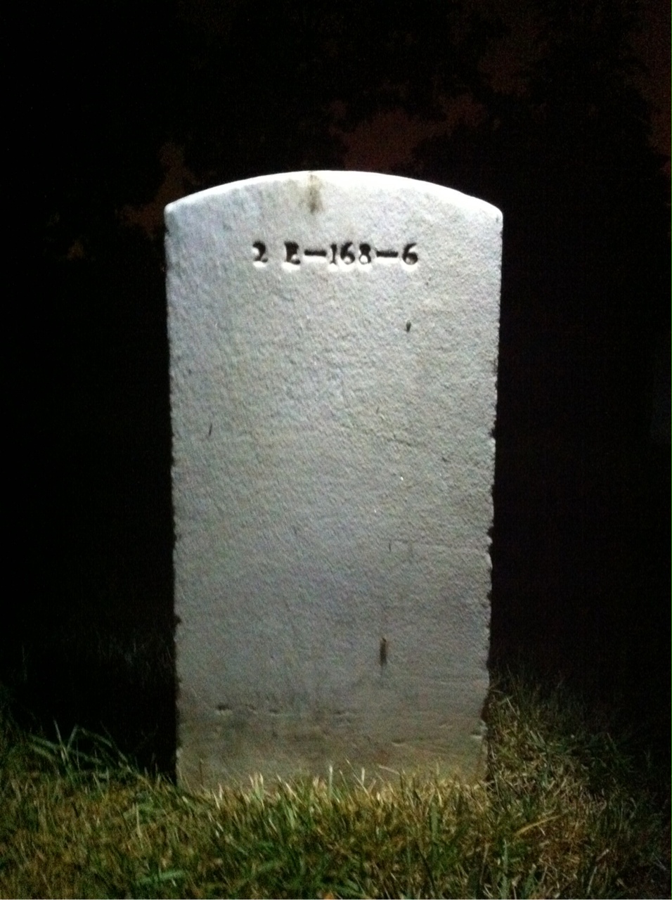 Back of headstone — Norris Morton
