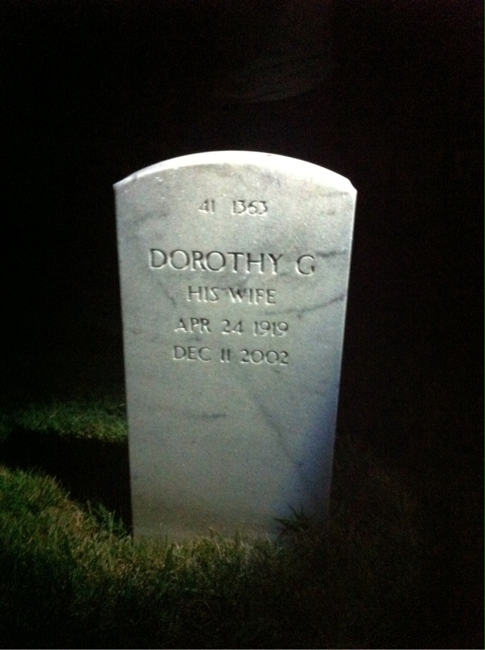 Back of headstone — Dorothy Brennan